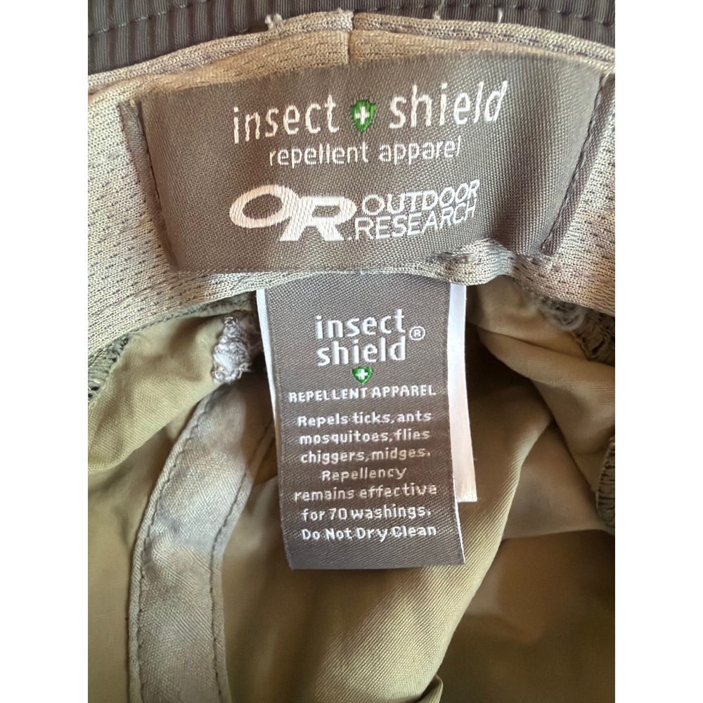 Outdoor Research Sun Hat Tan Insect Shield Bug Repellent Mesh Boonie Hiking - Picture 6 of 7